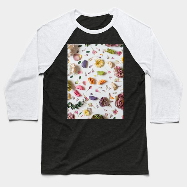 Boho Flower Petals Baseball T-Shirt by NewburyBoutique